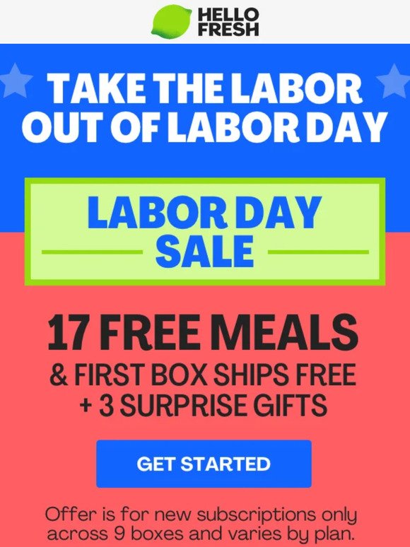Your Labor Day menu: 17 FREE MEALS
