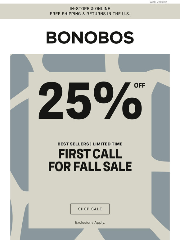 Bonobos Email Newsletters Shop Sales, Discounts, and Coupon Codes