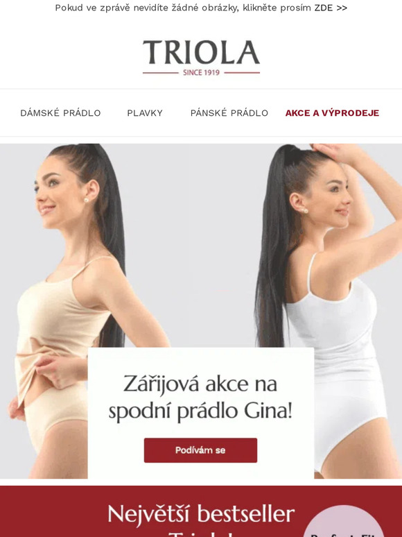 🍎🍎 ZÁŘÍ: 20% akce Gina, Výprodej plavek a podprsenek Triola, Bestsellery... A mnoho dalšího!