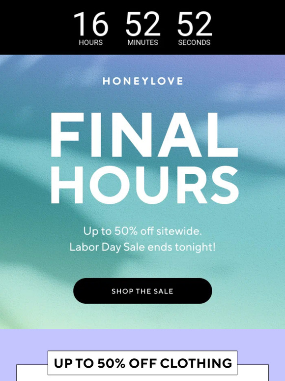 FINAL HOURS! Up to 50% off