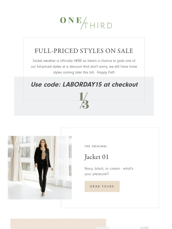 15% Full Priced Fall Styles (Today Only!)