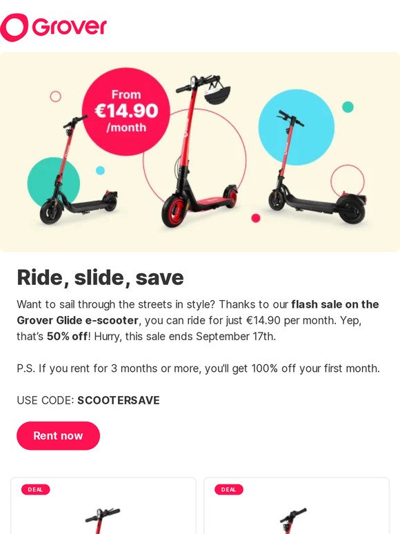 Grover Glide for €14.90 🛵