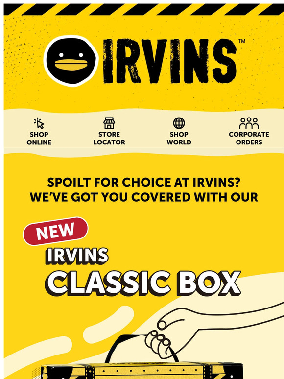 Irvins: *NEW* IRVINS Classic Box, the ultimate indulgence for snack ...