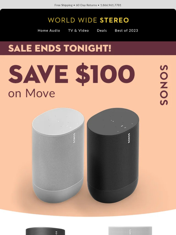 ⌛ Last Chance to Save $100 On Sonos Move!