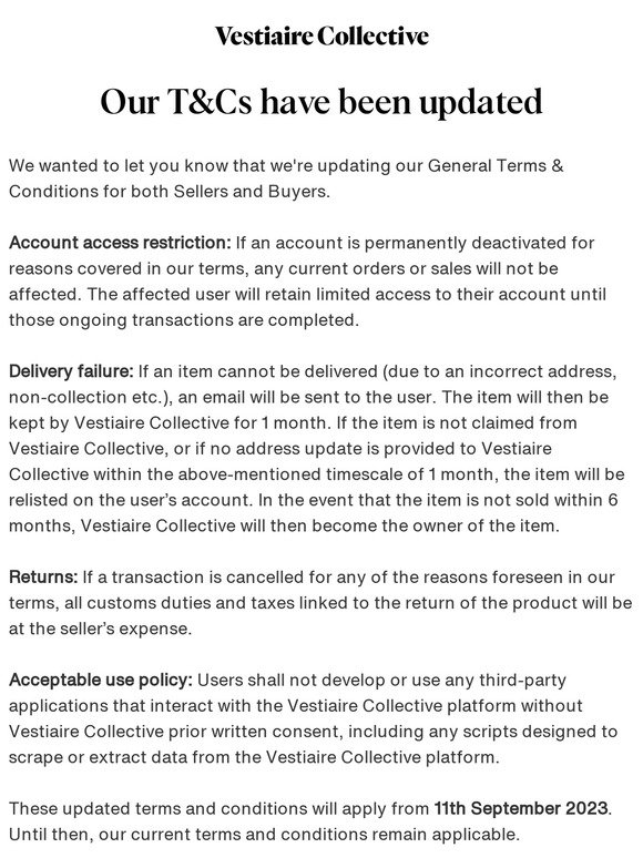 Our T&Cs have been updated
