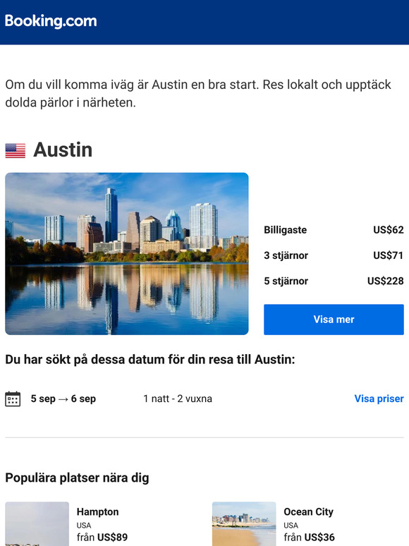 Erbjudanden i Austin från US$62 under september