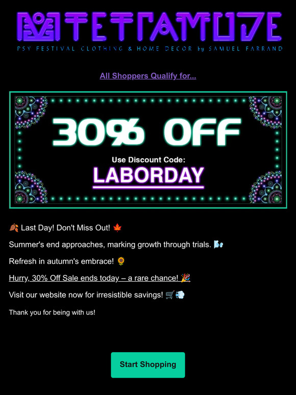Ends Today! 30% Off Everything.