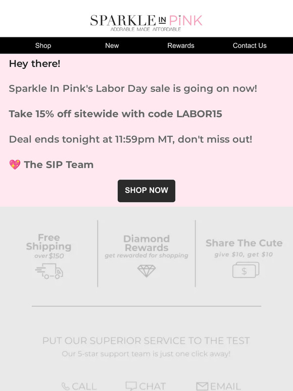 💖 Save 15% Now at Sparkle In Pink 💖