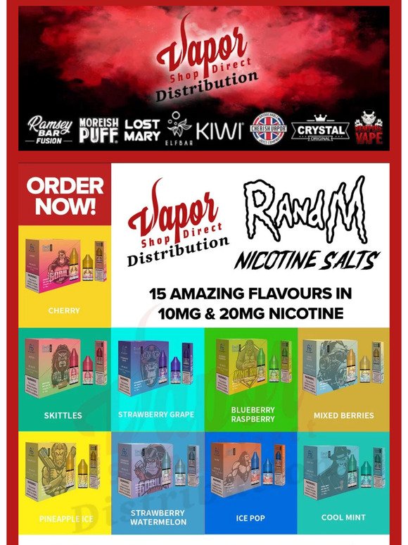 NEW RandM Nicotine Salts🔥 15 Flavours Available to ORDER NOW!