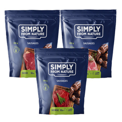 SIMPLY FROM NATURE Naturalne kiełbaski z mięsem, Mix smaków 3 x 200 g ZESTAW