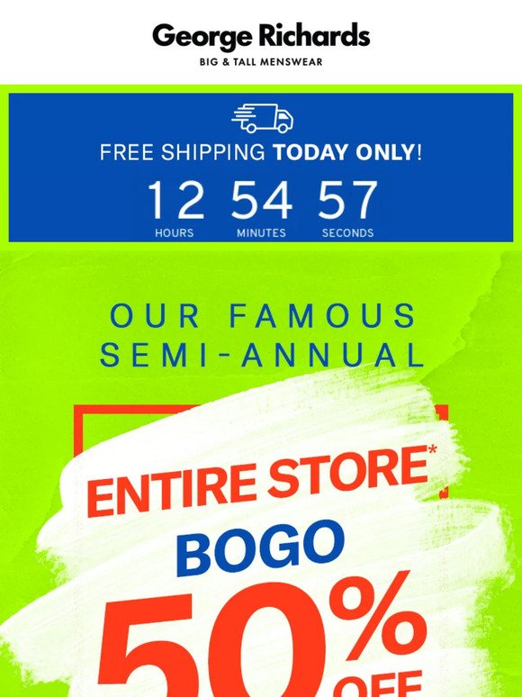 BOGO 50% Off Entire Store This Week Only!
