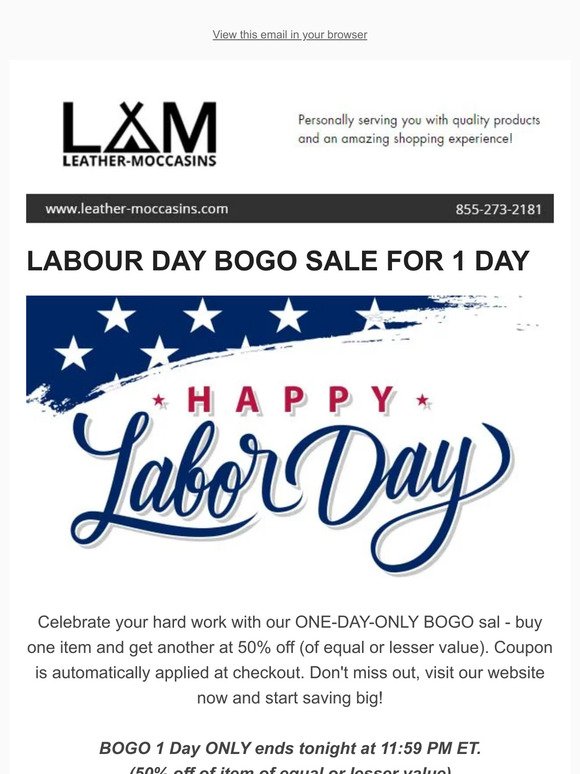 🔥 Labor Day BOGO Sale Starts Now: Buy 1 get 1 50% off! 🔥