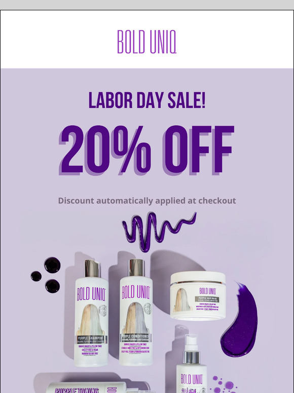 Labor Day Sale! 20% OFF Sitewide!