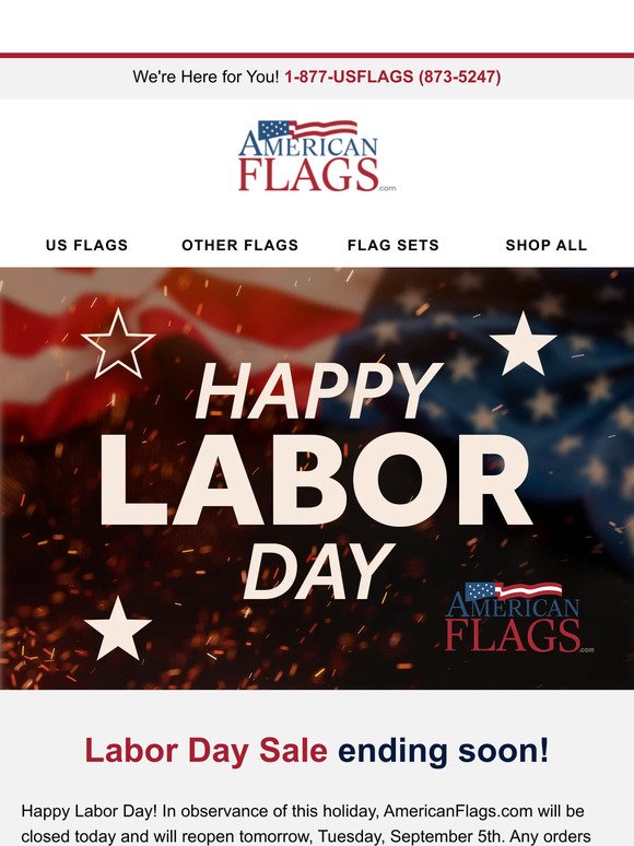 Happy Labor Day! Enjoy 15% off!