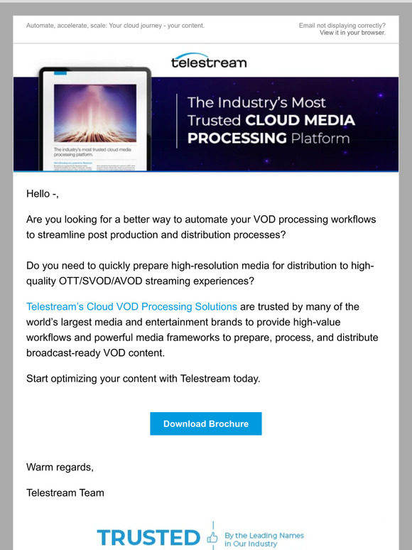 Optimize your content via media supply chains in the cloud – Download Brochure
