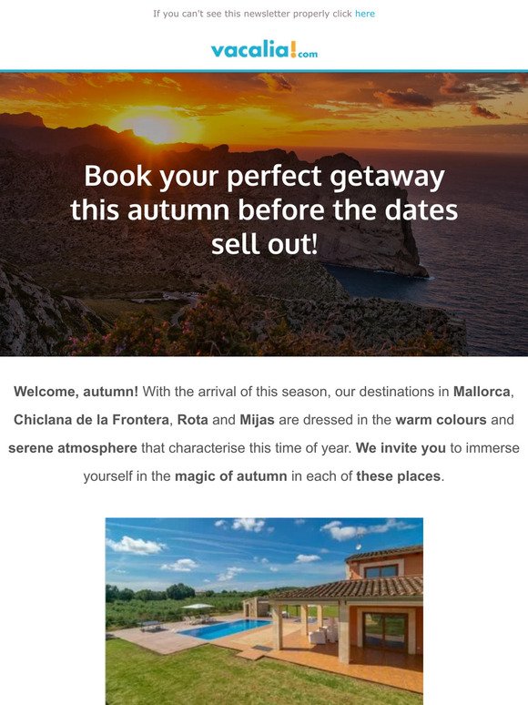 Book your perfect getaway this autumn before the dates sell out!