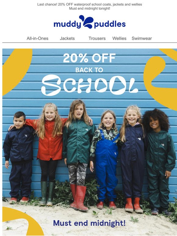 Ends midnight! ⏰ 20% OFF Back to School