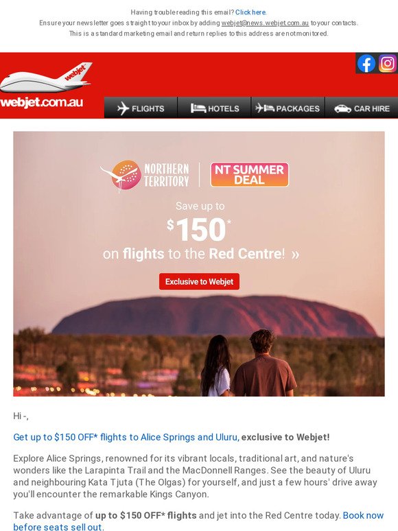 $250 one-way to Alice Springs ✈️