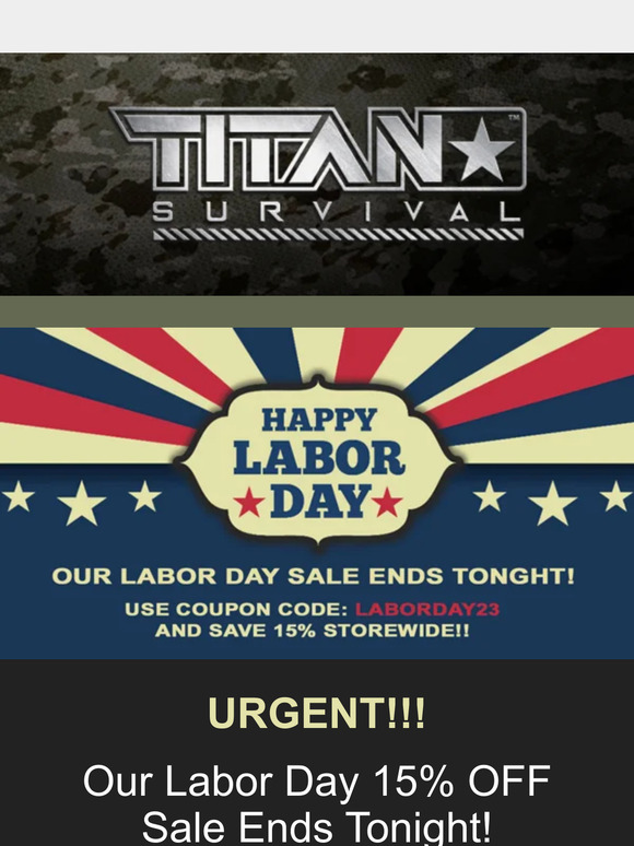 💪 URGENT - Our Labor Day Sale Ends Today!