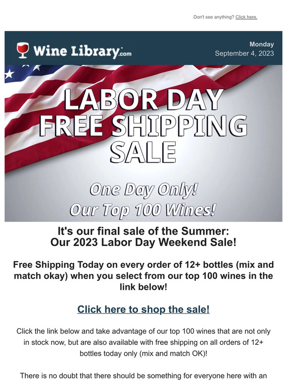 Labor Day 2023 Sale Our Top 100 Wines + Free Shipping