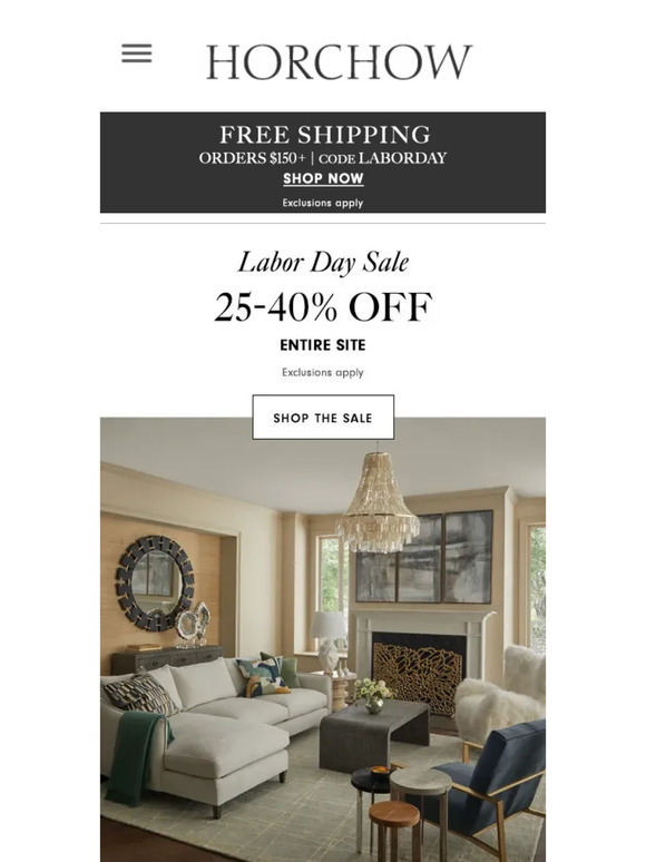 Happy Labor Day! Take 25-40% off SITEWIDE >> room-to-room refreshers