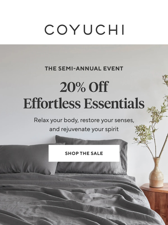 Last Chance for 20% Off Effortless Essentials
