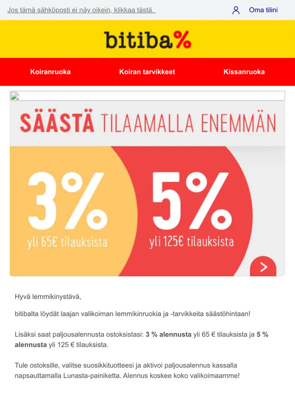 ✂ Säästä jopa 5 % tilauksestasi!
