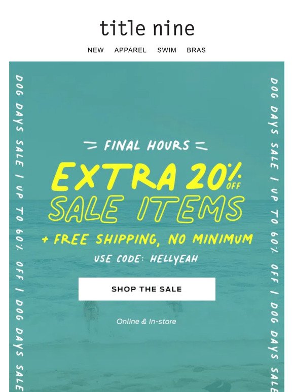 FINAL HOURS! Extra 20% Off Sale + Free Shipping