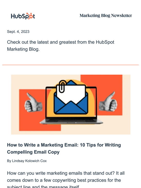 HubSpot: How to Write a Marketing Email: 10 Tips for Writing Compelling ...