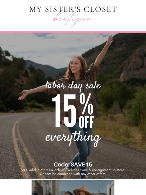 15% Off for Labor Day! 😍