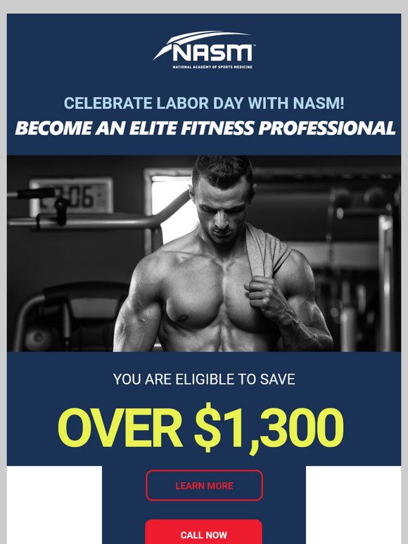 NASM’s Labor Day Spectacular: Unlock Exclusive Discount Offers 😎