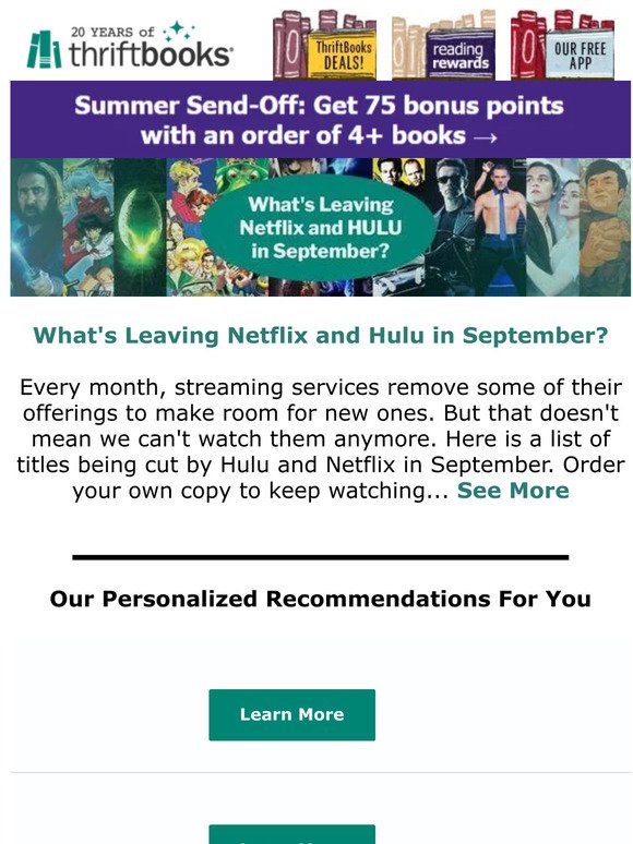 What's Leaving Netflix and Hulu in September?