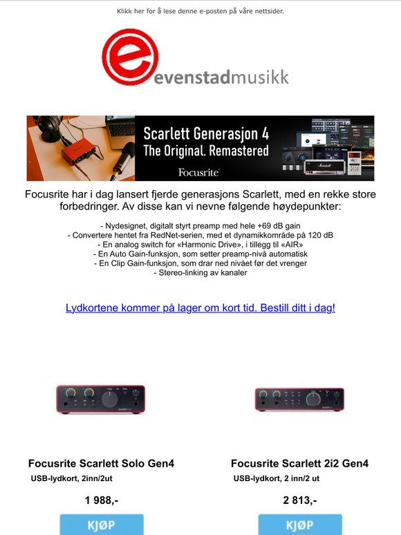 4. generasjon Focusrite Scarlett er her!