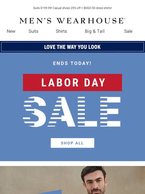Men's Wearhouse: Ends today! Labor Day S-A-L-E | Milled