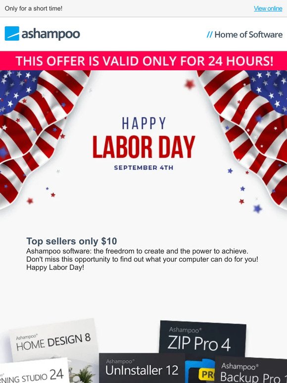 Happy Labor Day - Top sellers only $10