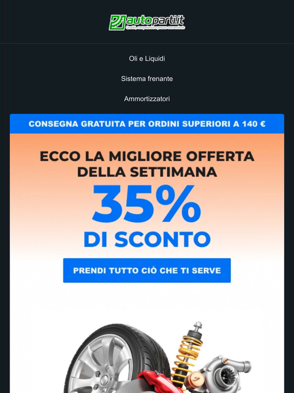 🚗 Tutto per la tua auto con lo sconto del 35%