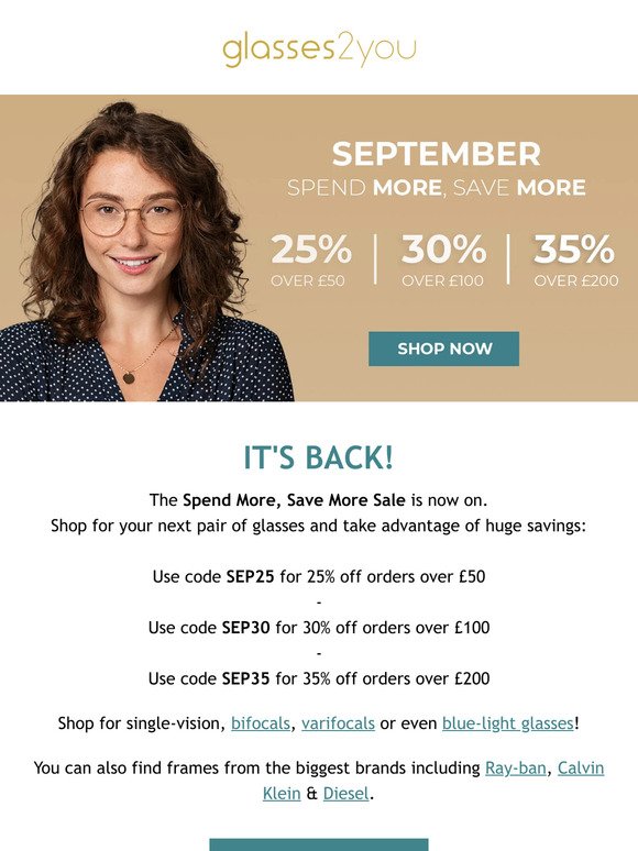 It's Back: Spend More Save More Sale!