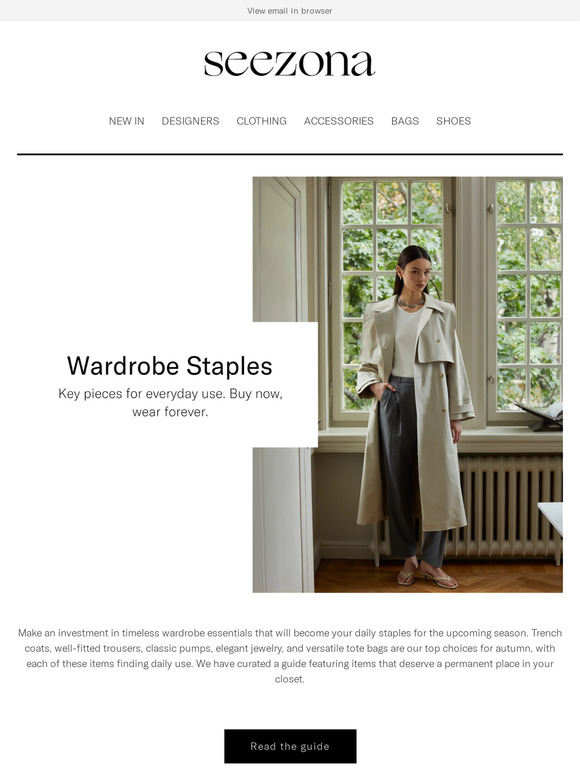 Wardrobe staples for the upcoming season