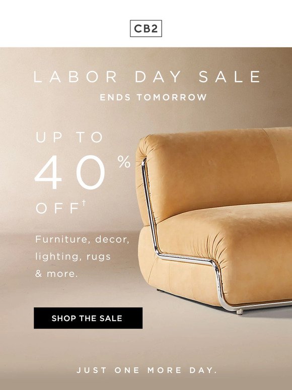 THE LABOR DAY SALE ENDS TOMORROW