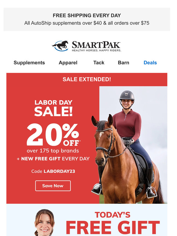 SmartPak Equine EXTENDED 20 Off + Free Gift Milled