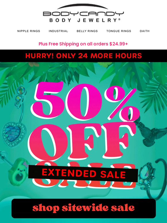 Body Candy REactivated 50 OFF everything Milled