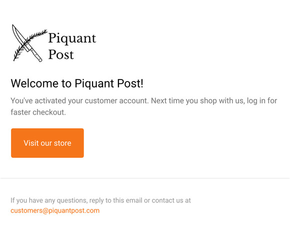 Customer account confirmation