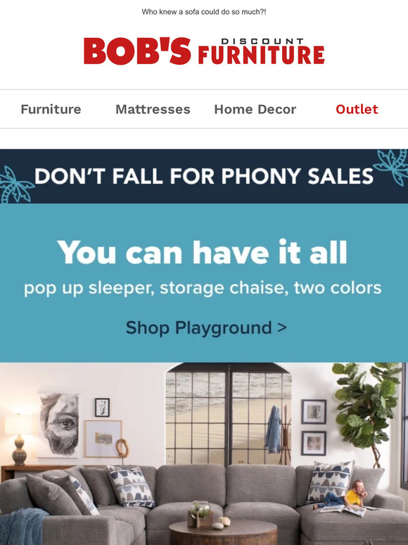 Bob's Discount Furniture A sleeper sofa Milled