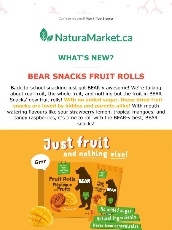 Real Fruit No Sugar Added Bear-y Awesome School Snacks! 🍎 🍐🍓