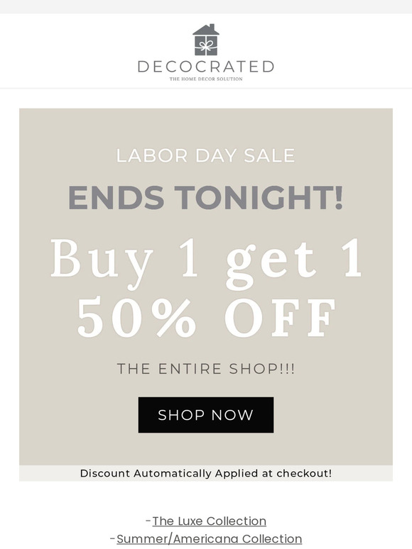 EXTENDED- Labor Day Sale!