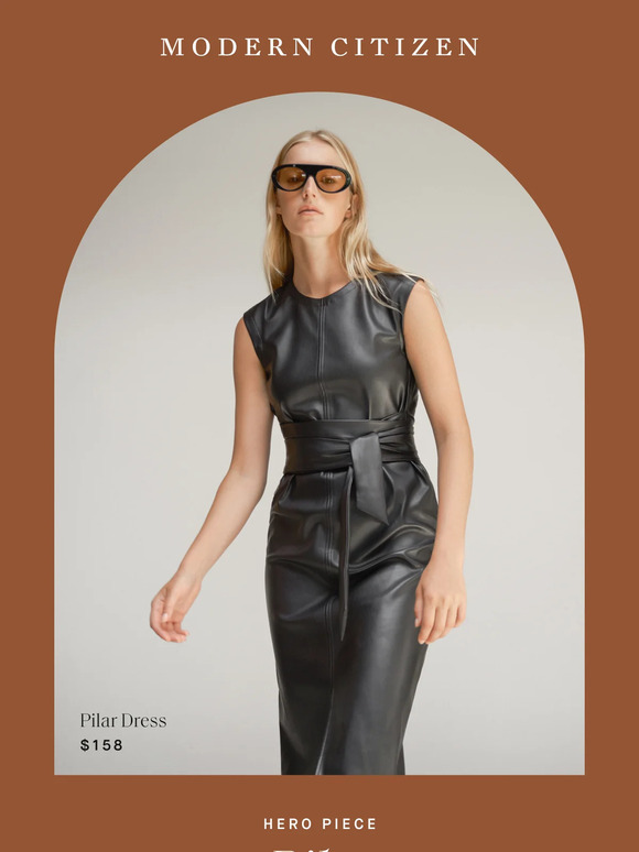 Pilar Vegan Leather Tie-Front Dress