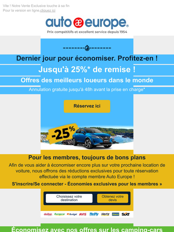 Dernier jour pour économiser jusqu'à 25%