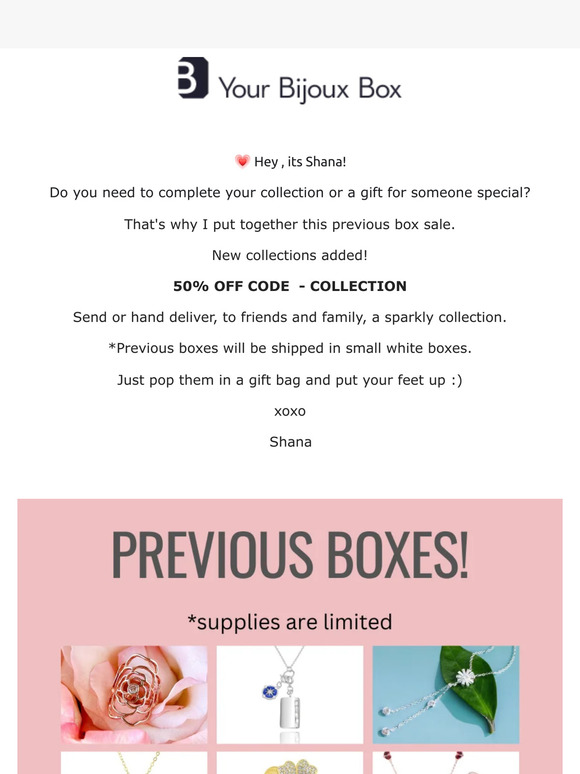 Labor Day Extended: Previous box SALE :)