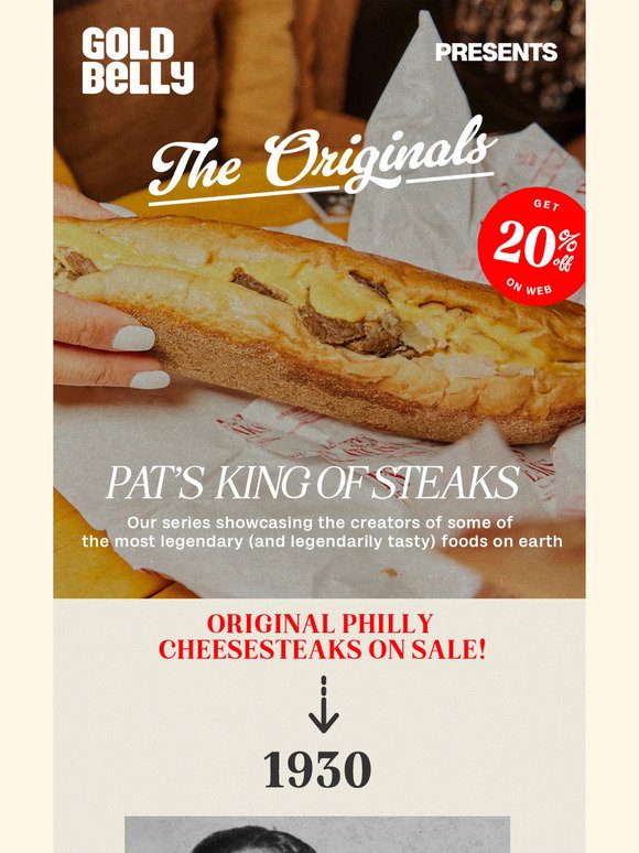 Goldbelly: SALE! Pat’s Original Philly Cheesesteaks | Milled