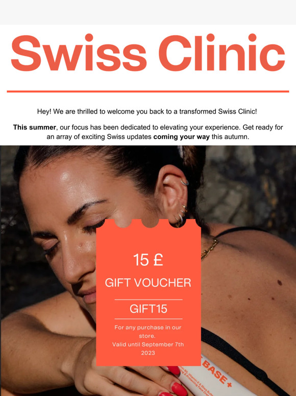 🌟 A New Swiss Clinic Experience Awaits - Enjoy Your 15£ Gift Voucher!